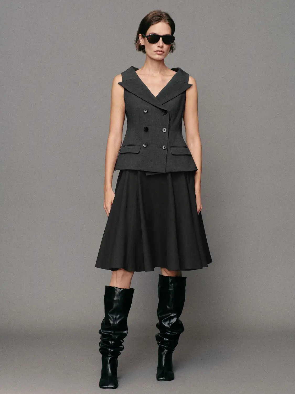Double-breasted Tailored Sleeveless Vest