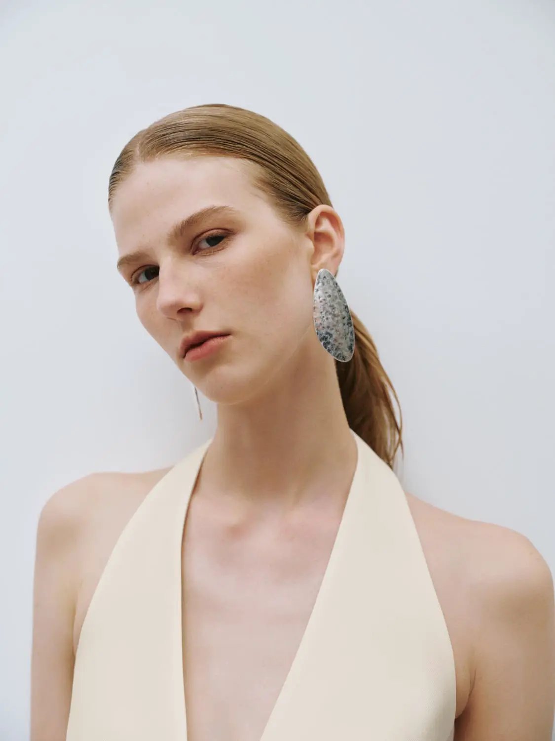 Halter Neck Deep V Overlap Front Cropped Waistcoat