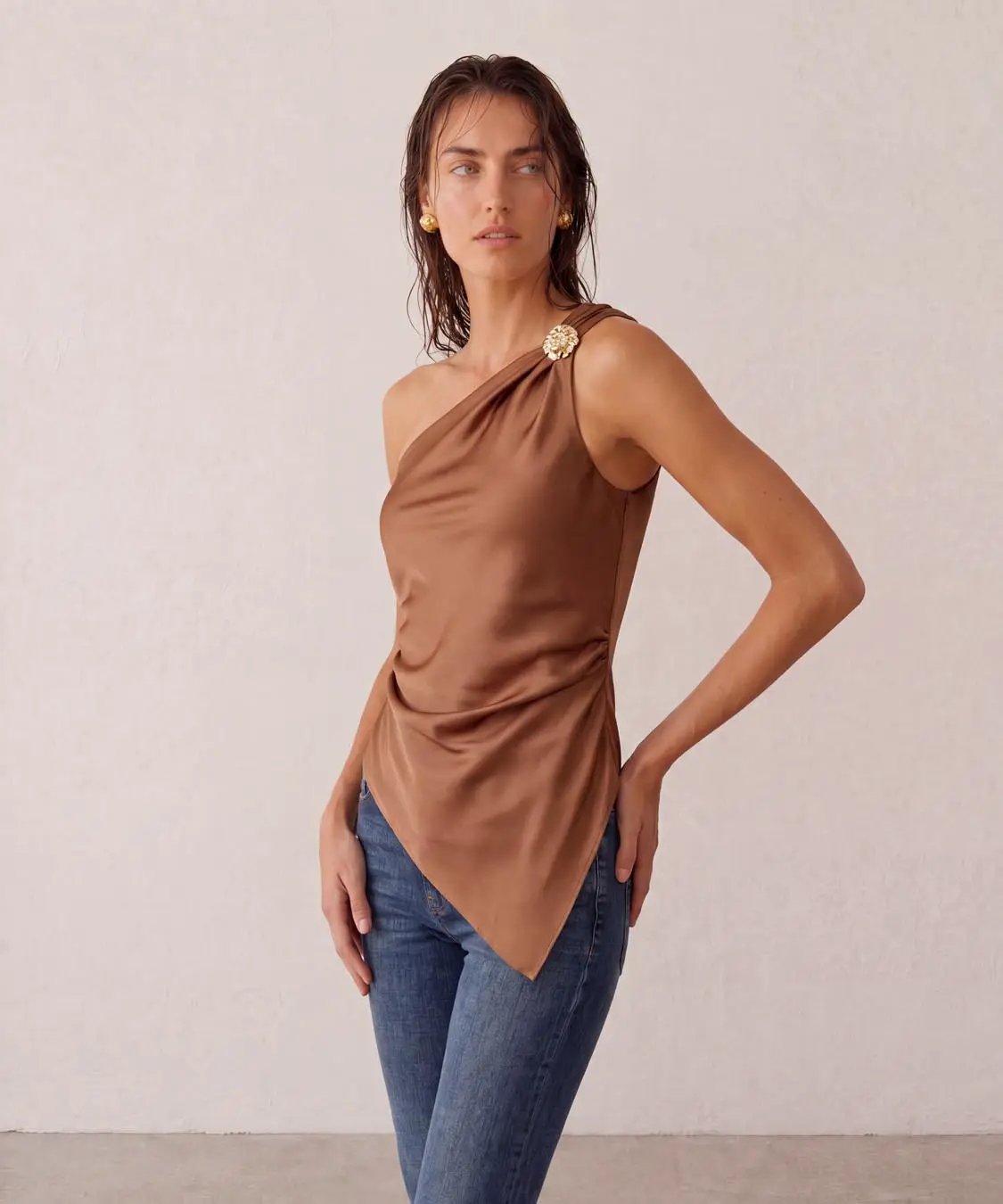 Embellished One-shoulder Delicate Camisole