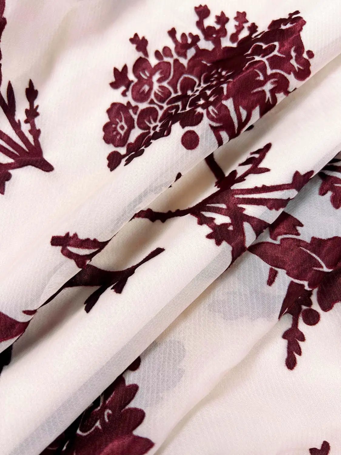 Thin Ruched Floral Print A-Line Midi Skirt