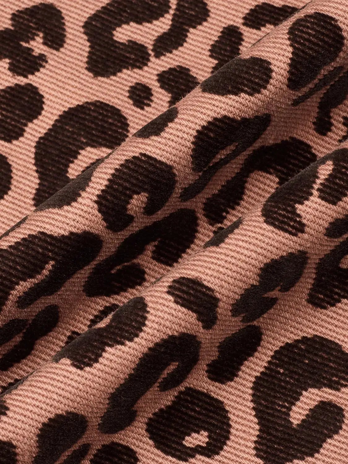 High Waist Leopard Print Cotton Straight Leg Pants