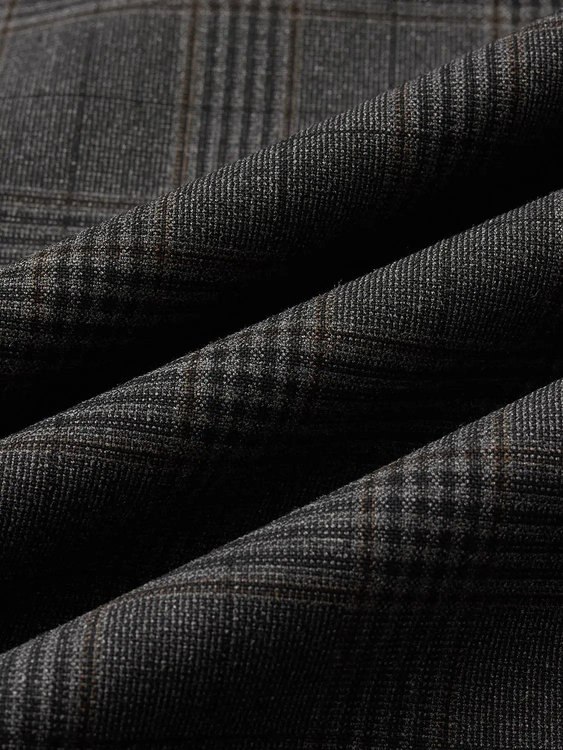 Front Pleated Checked Mid-rise Wide-leg Pants