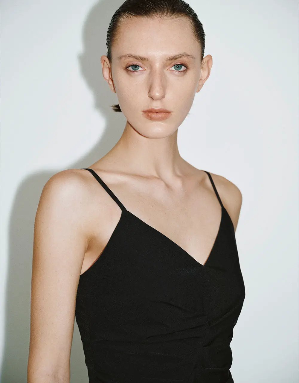 Ruched V-Neck A-Line Cami Dress