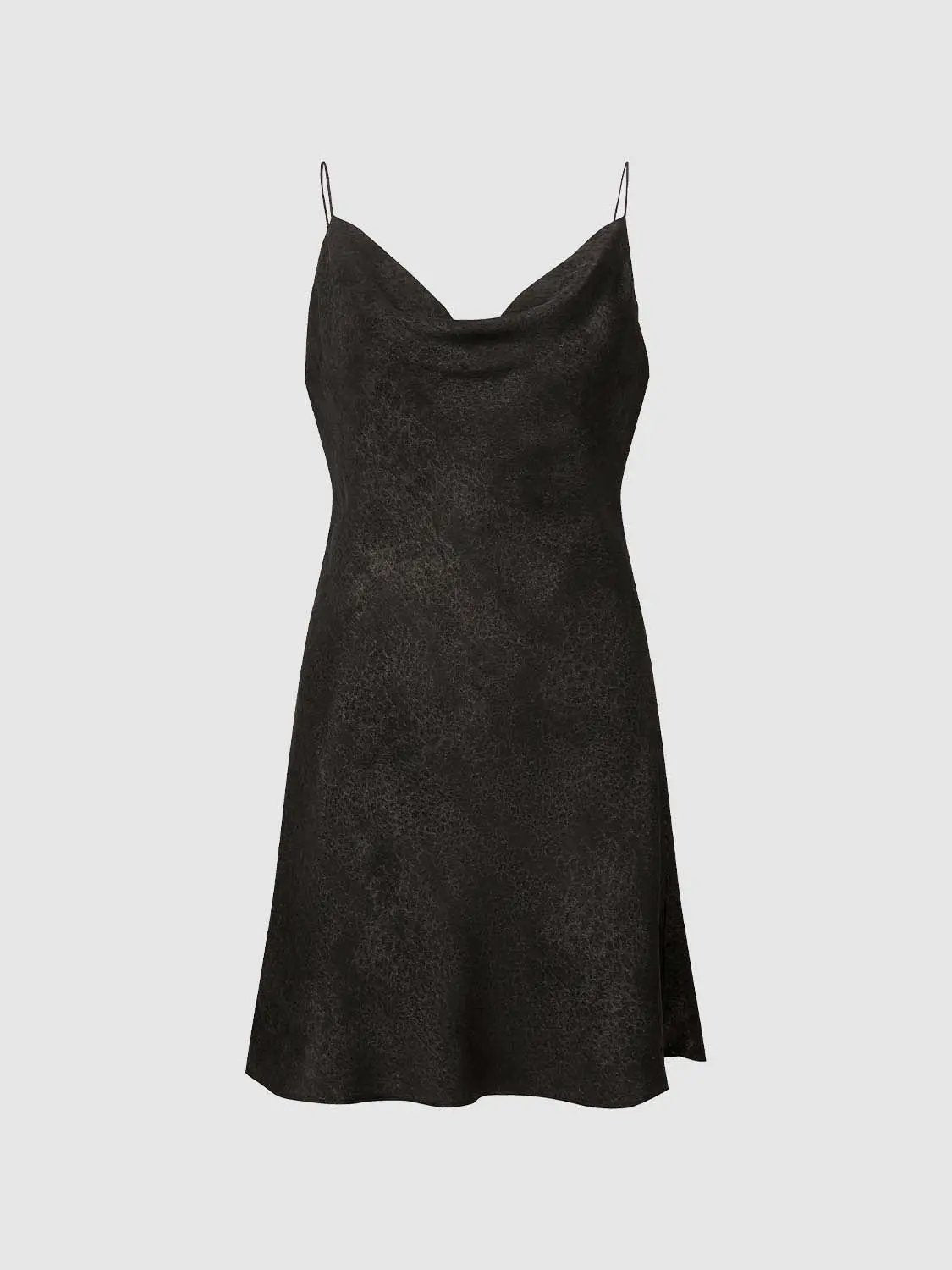 Sleeveless Cowl Neck Textured Flared Mini Dress
