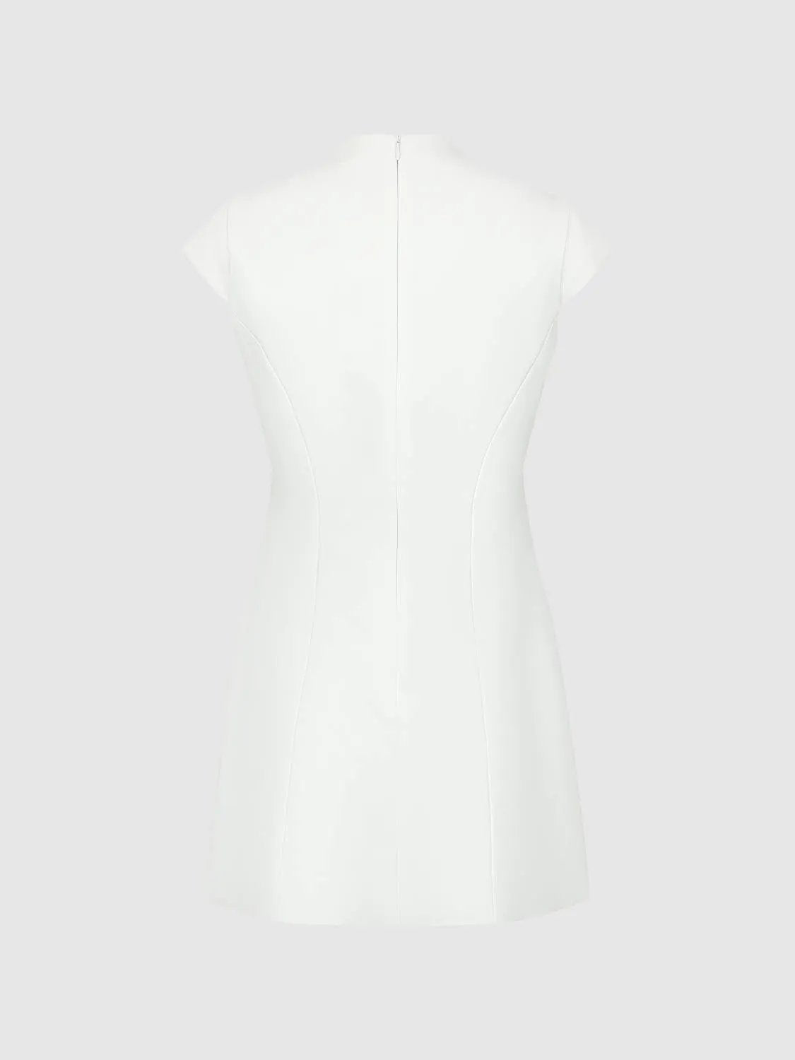 H-Line Mandarin Frog Button Short Sleeve Mini Cotton Dress