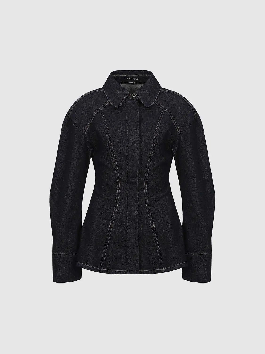 Drop Shoulder Sleeve Skinny Denim Shirt