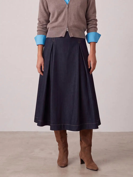 A-Line Midi Stretch Skirt