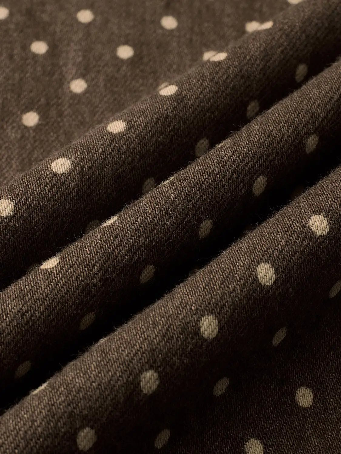 Polka Dot Wide-leg High-waisted Cotton Blend Pants