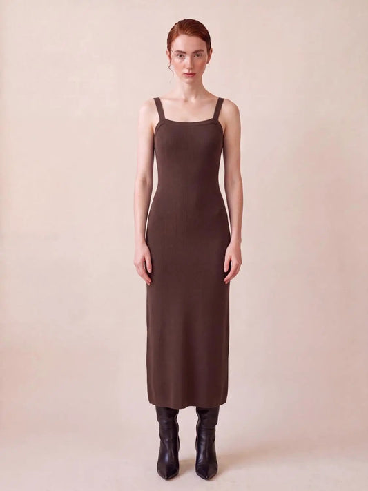 Wide Strap Knitted Maxi Dresses