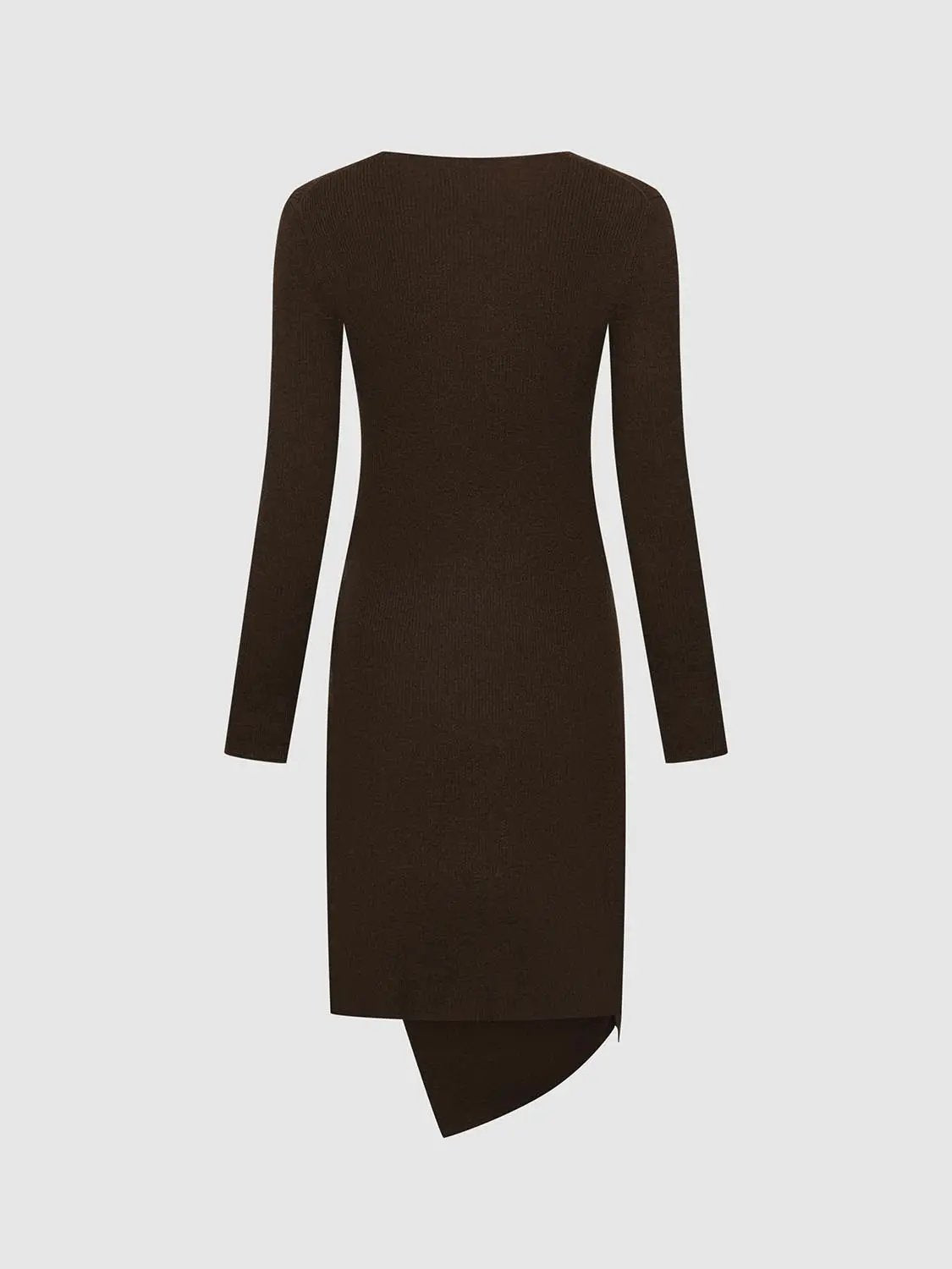 Knot Front Slim Fit Long Sleeve Midi Dresses