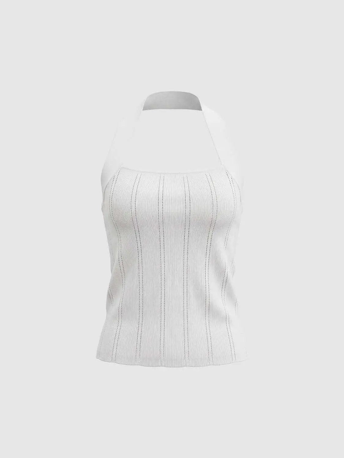 Ribbed Sleeveless Square Neck Textured Knit Top