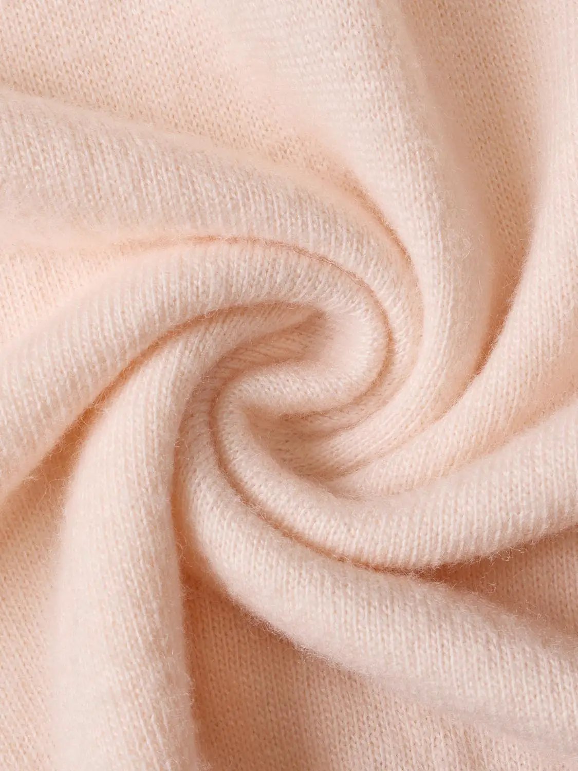 Solid Ribbed Knit V-neck Long Sleeve Pullover