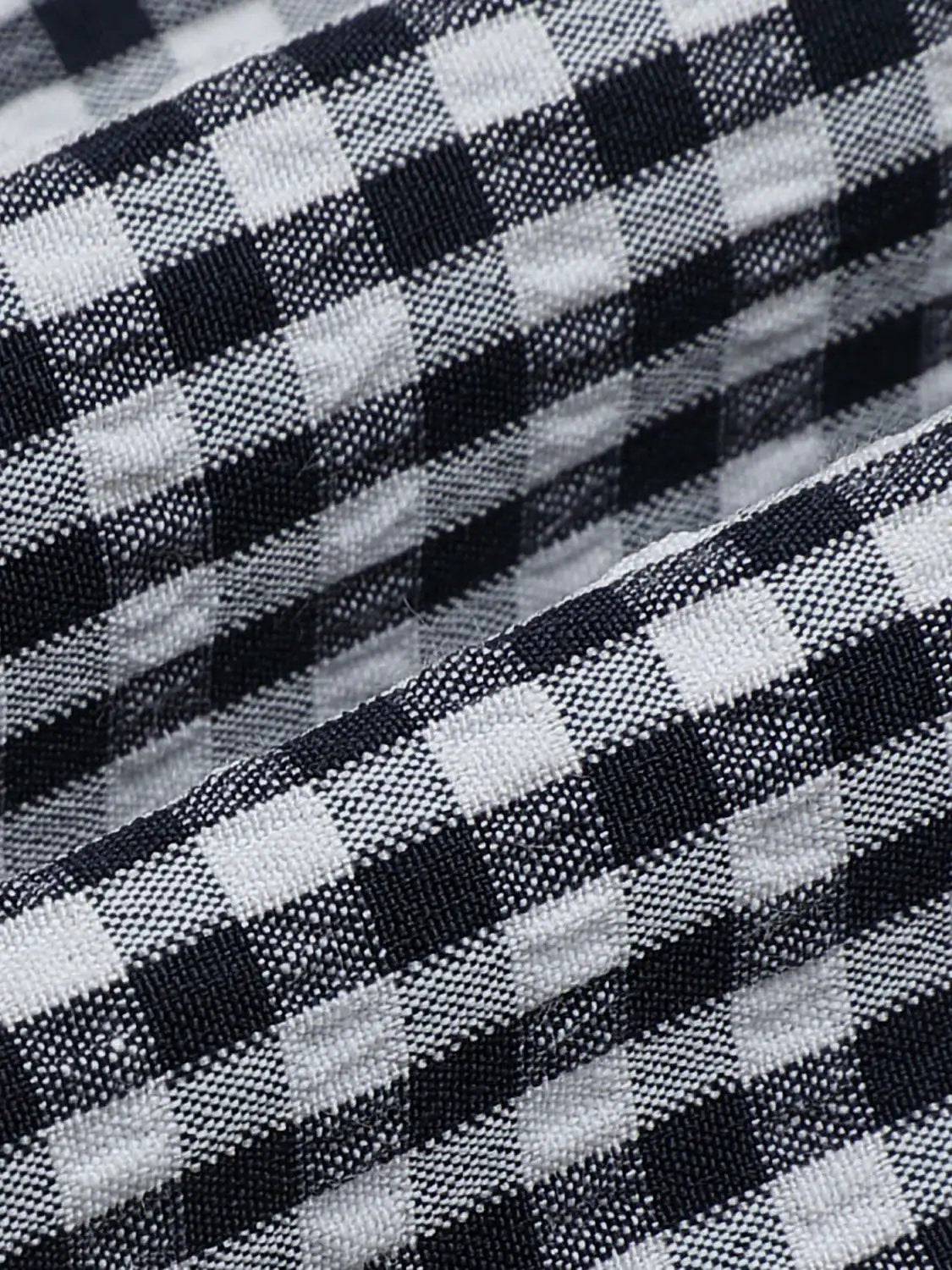 Gingham Cropped Puff Sleeve Lightweight Jacket
