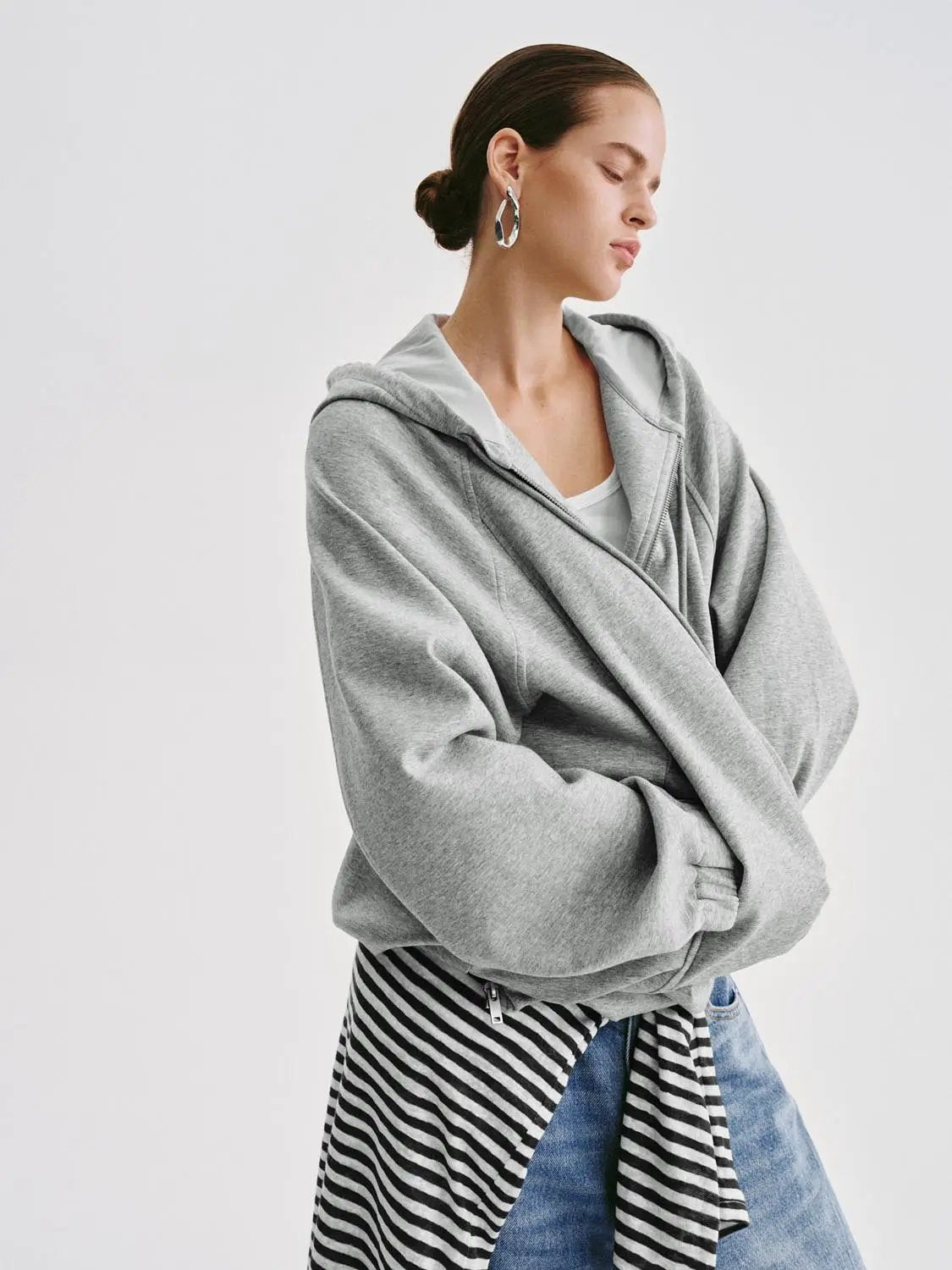 Light Hooded Cotton Blend Pullover