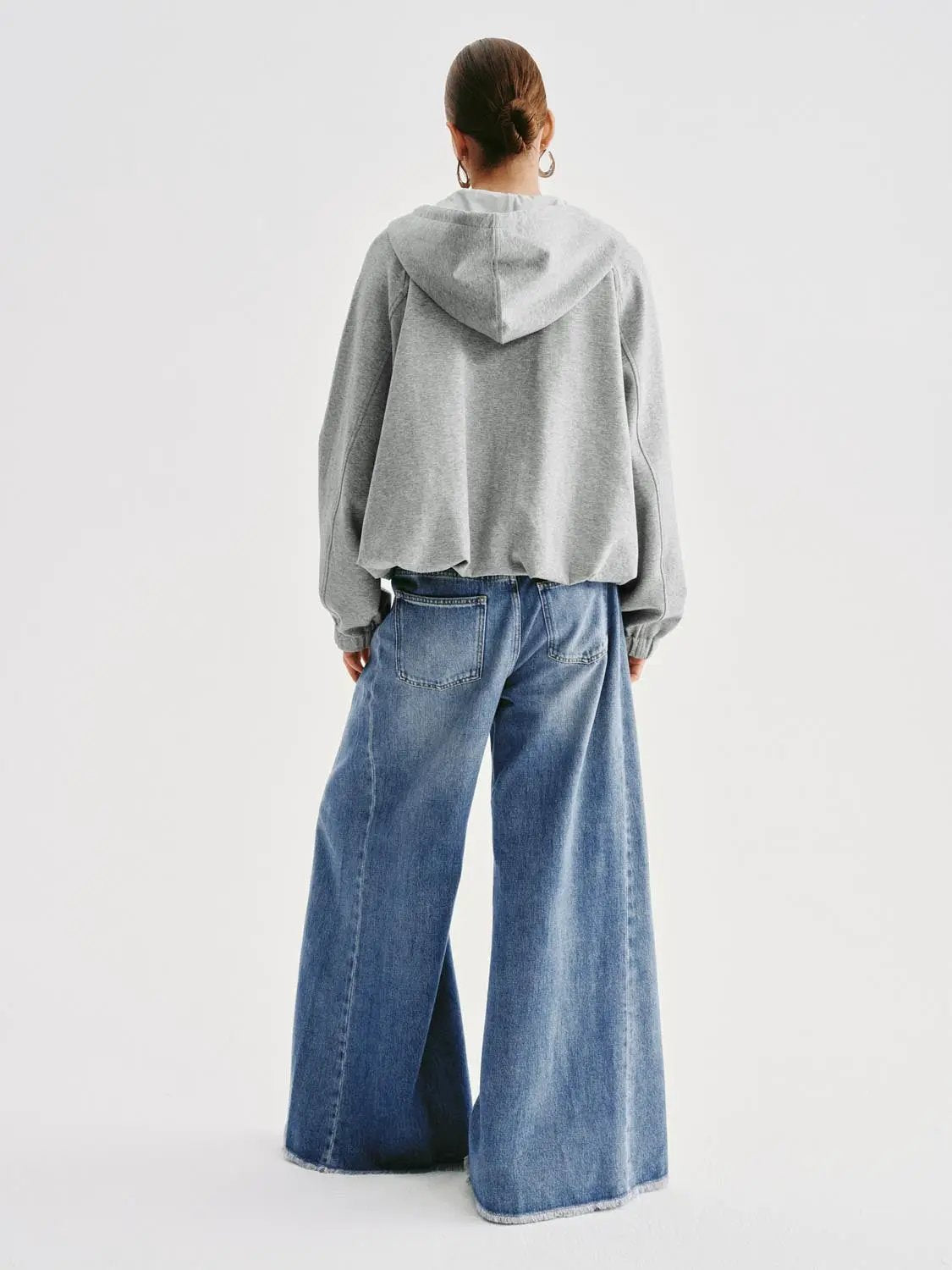 Light Hooded Cotton Blend Pullover