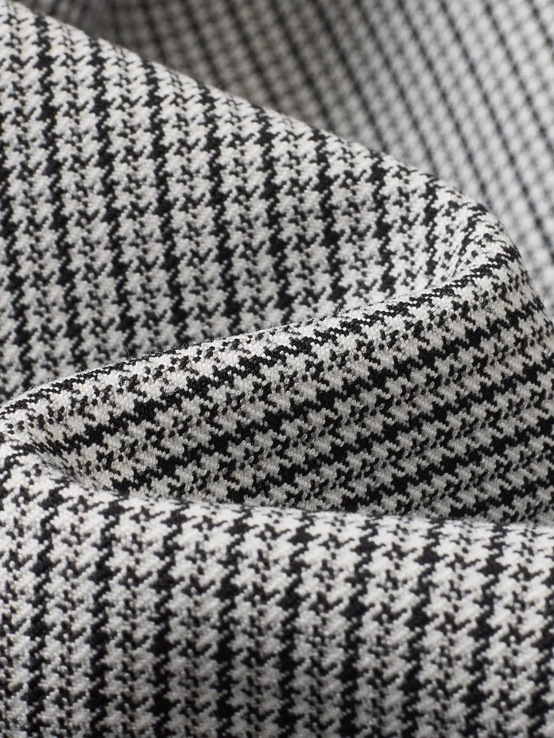Button Checked Peplum Fitted Long Sleeve Jacket