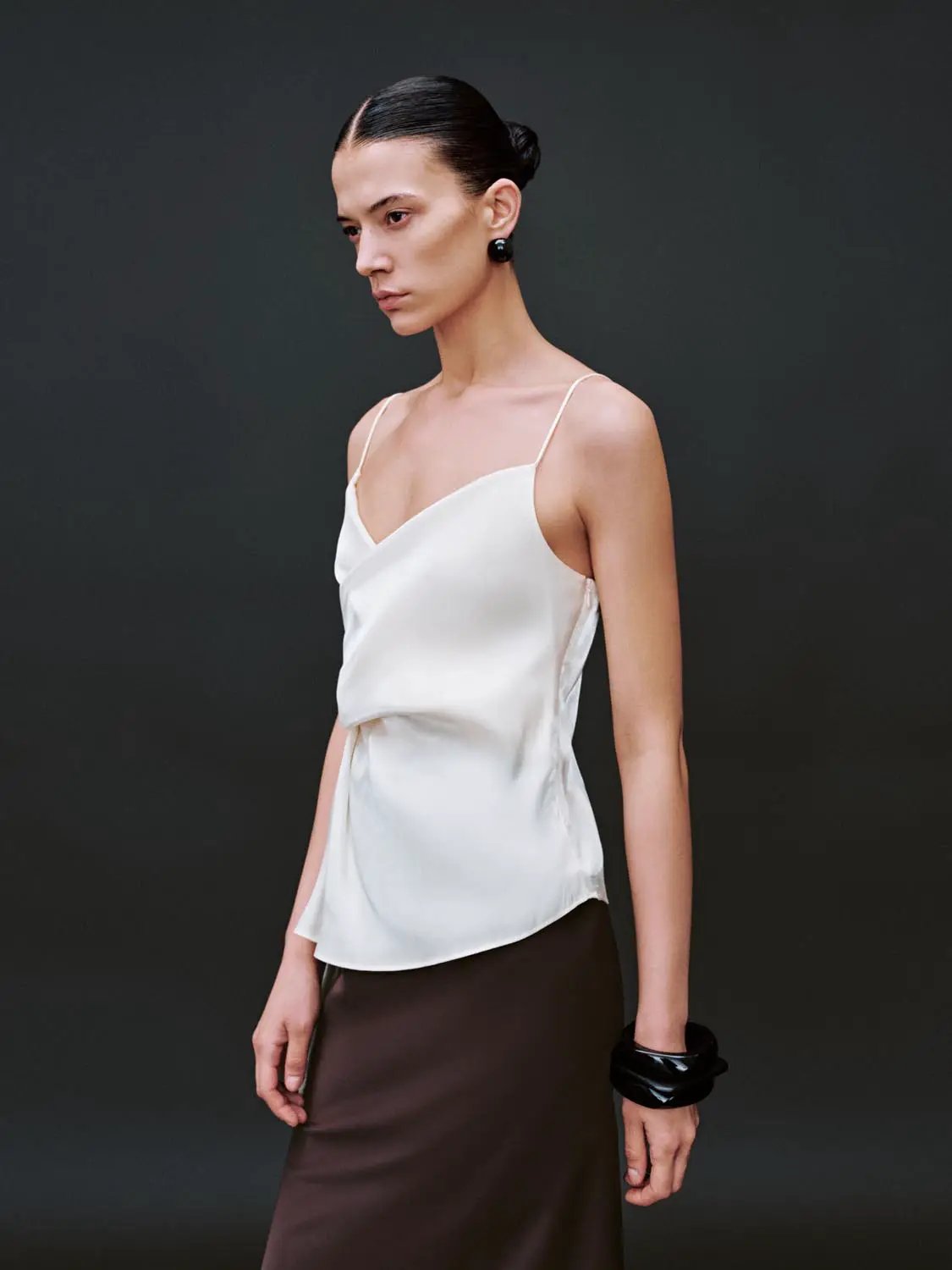 Crossover Wrap Spaghetti Strap Side Tie Peplum Top