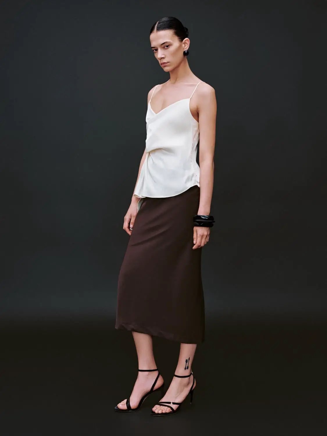 Crossover Wrap Spaghetti Strap Side Tie Peplum Top