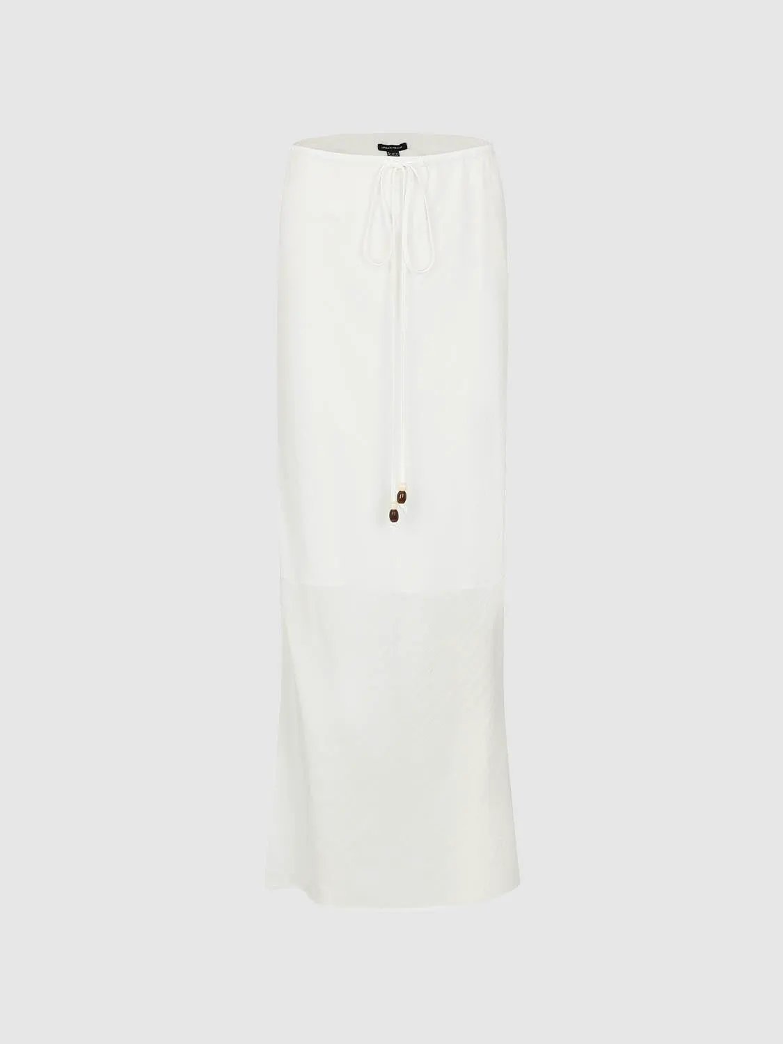 H-line Drawstring Waist Thin Stretch Skirt