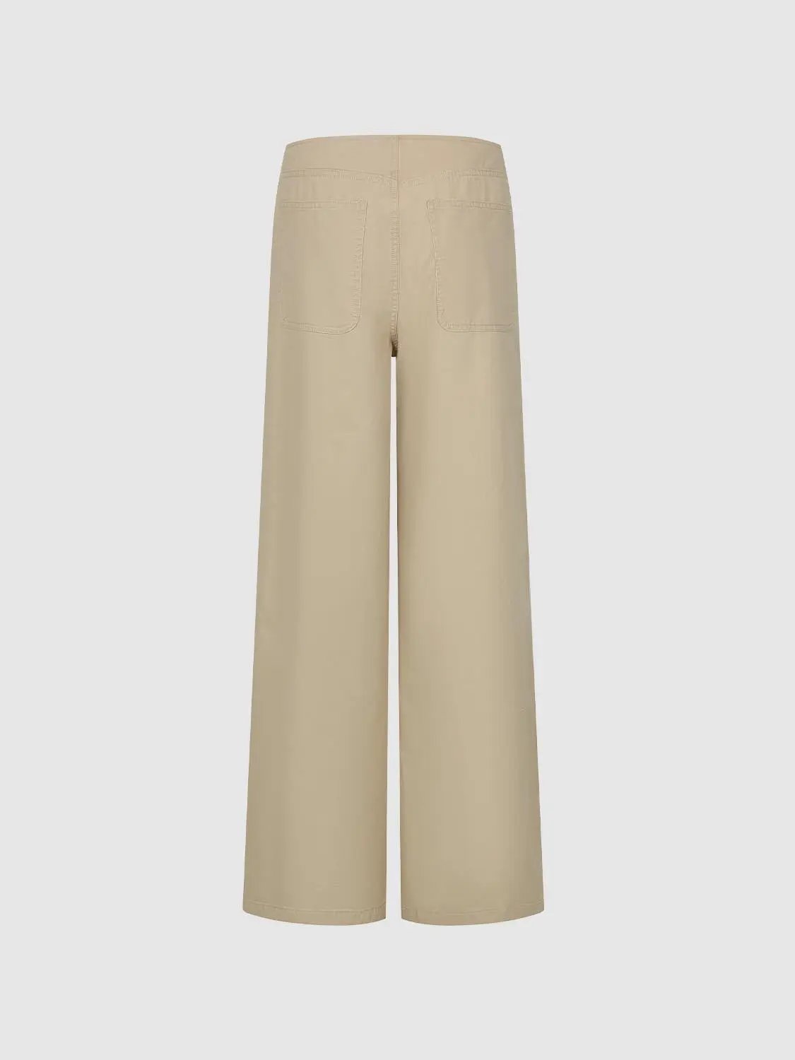 Tailored Wide-leg High-waisted Cotton Pants