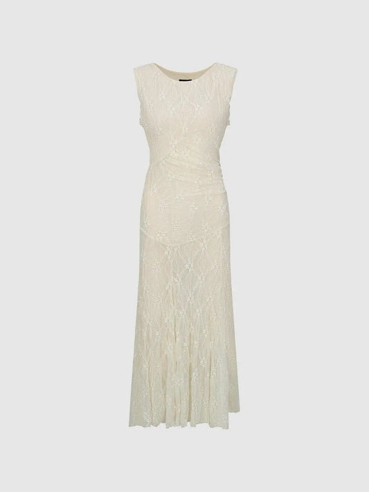 A-line Lace With Delicate Stretch Texture Dress