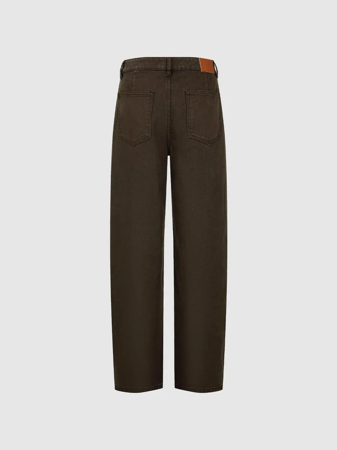 Mid-rise Textured Wide-leg Cotton Pants
