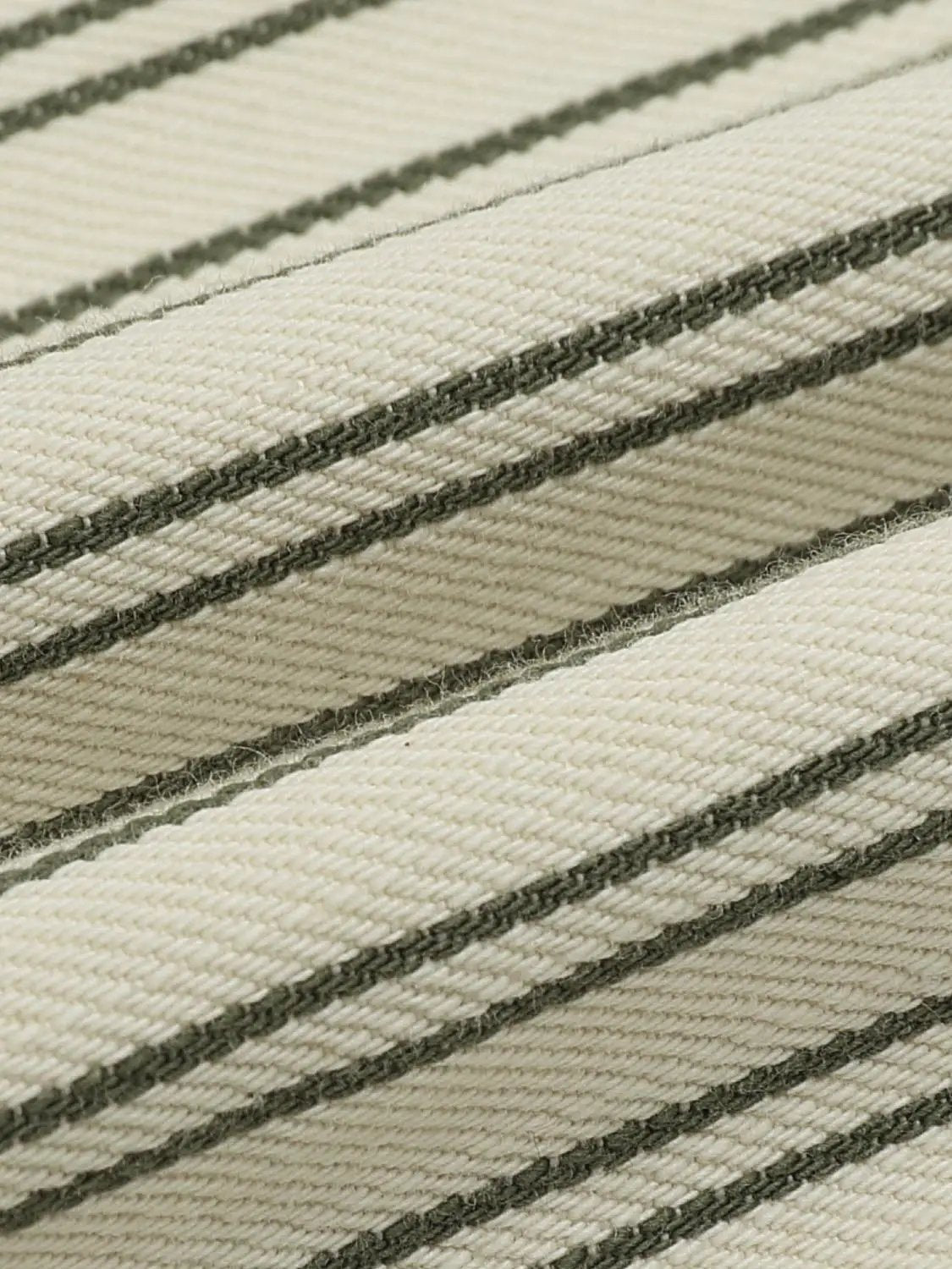 Striped Cotton Button Front Wide-leg Pants