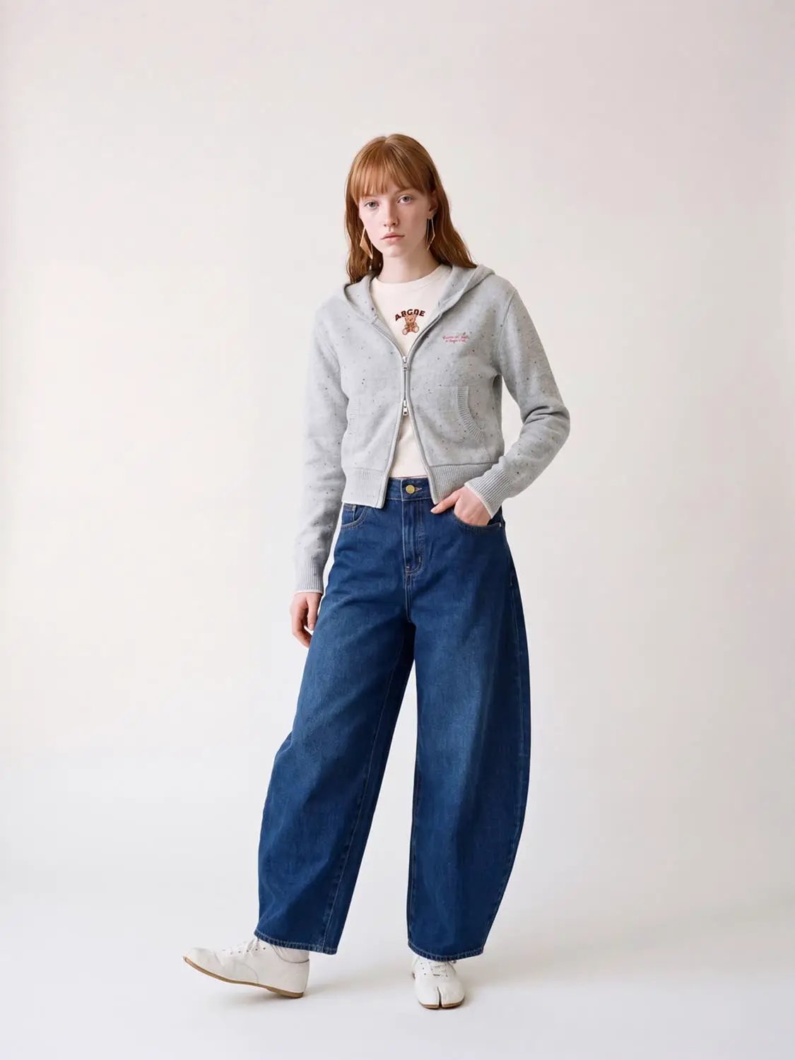 High-waisted Wide-leg Cotton Jeans