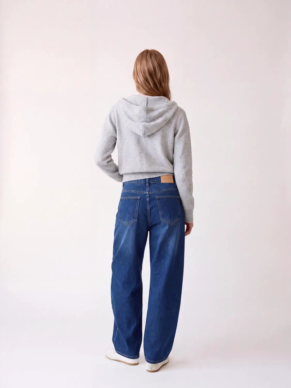 High-waisted Wide-leg Cotton Jeans