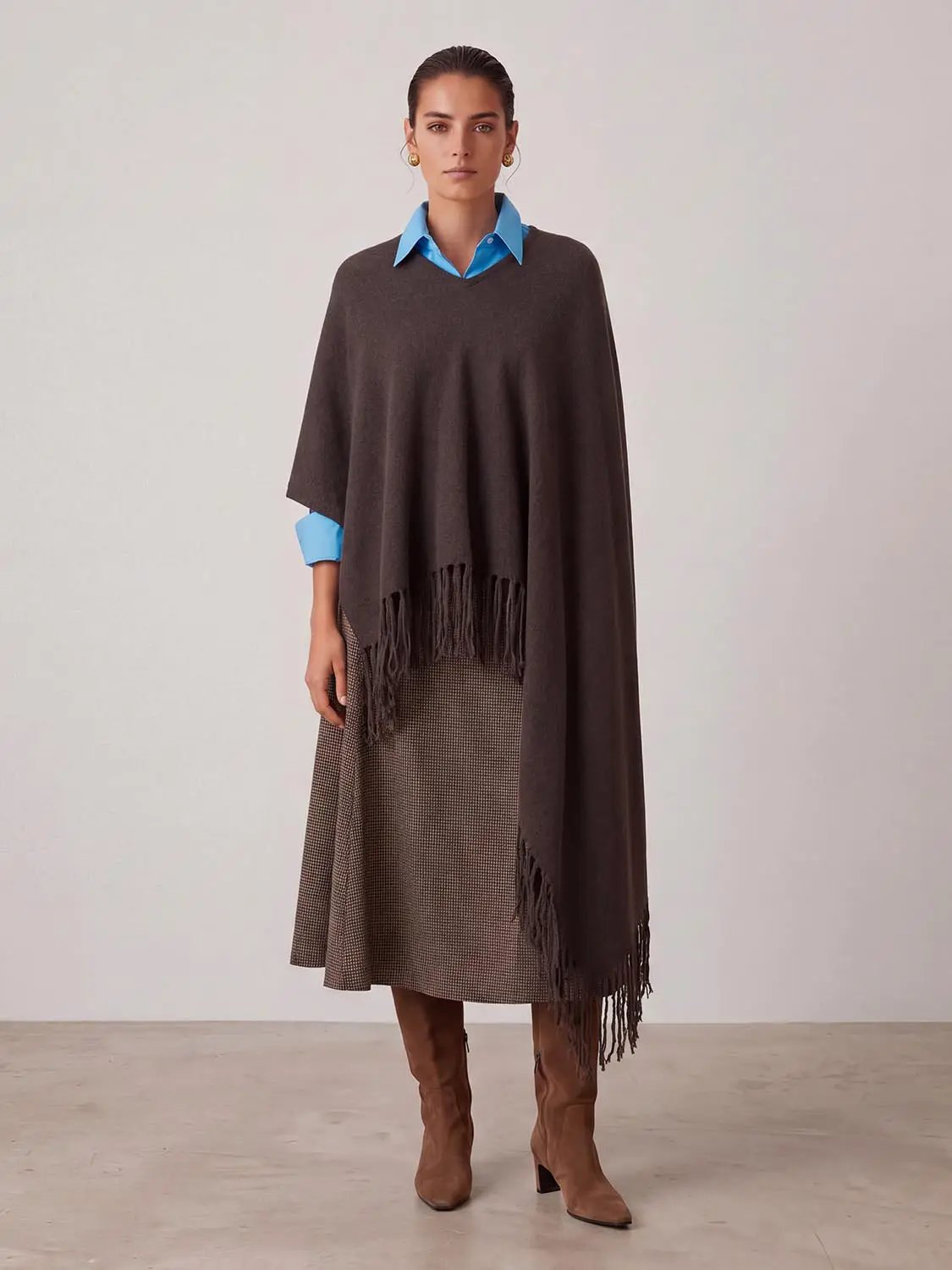 Tassels Hem Oversize Knitted Cardigans