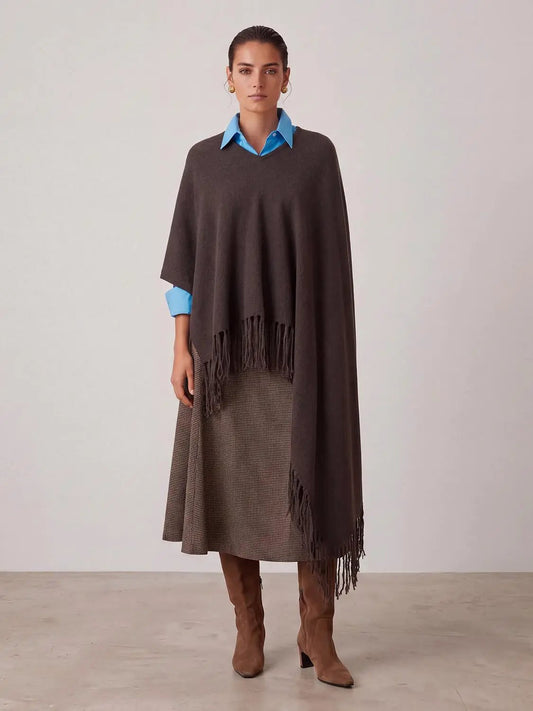Tassels Hem Oversize Knitted Cardigans