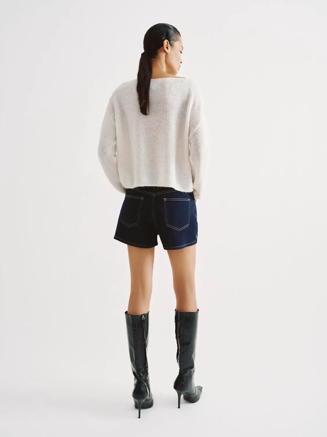 Knit Lightweight With Red Script Embroidery Sweater