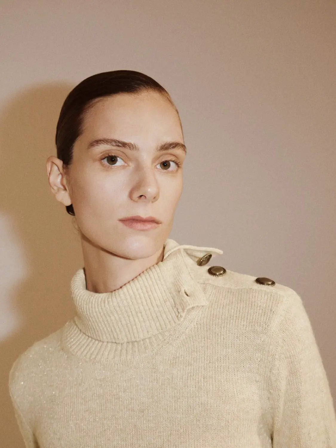 Button Detail Ribbed Long Sleeve Sweater