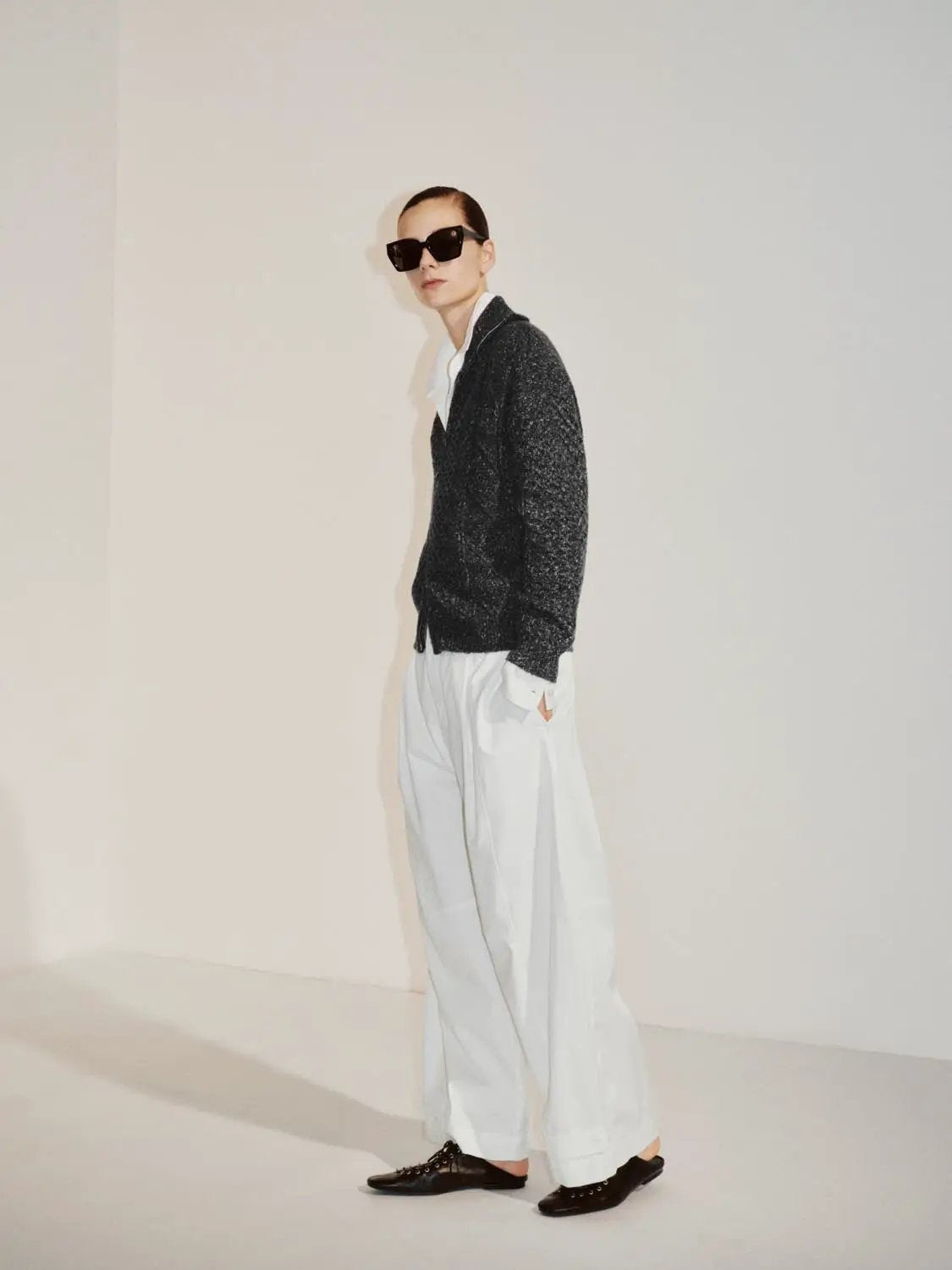 Textured Long Sleeve Zip Front Knit Jacket