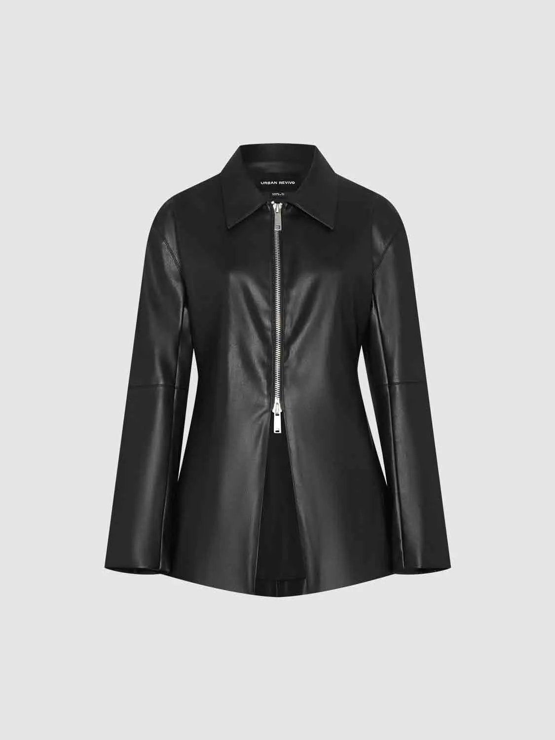 Zip Up Front Vegan Leather Jackets