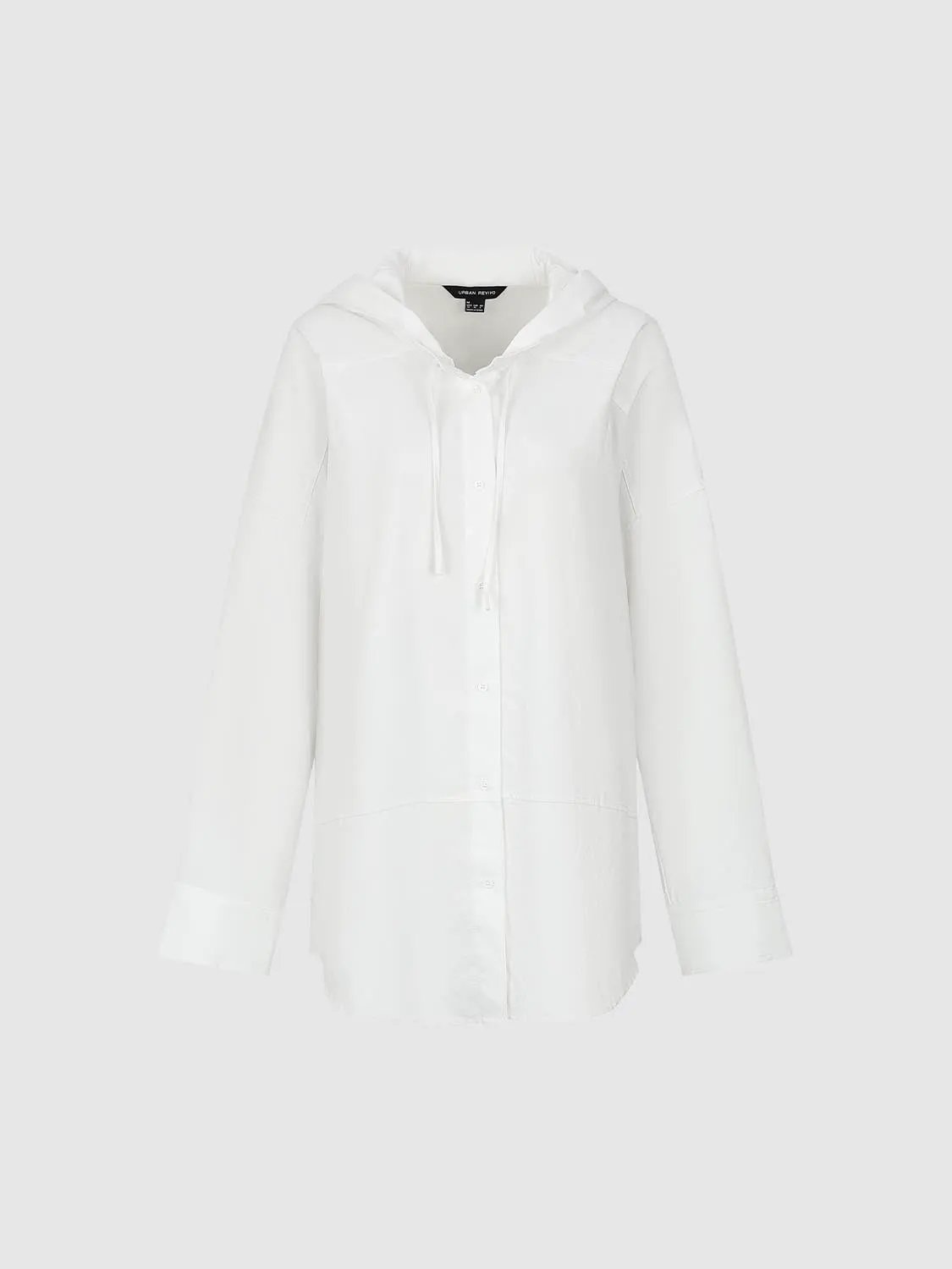 Long Sleeve Hooded Button Front Relaxed Jacket