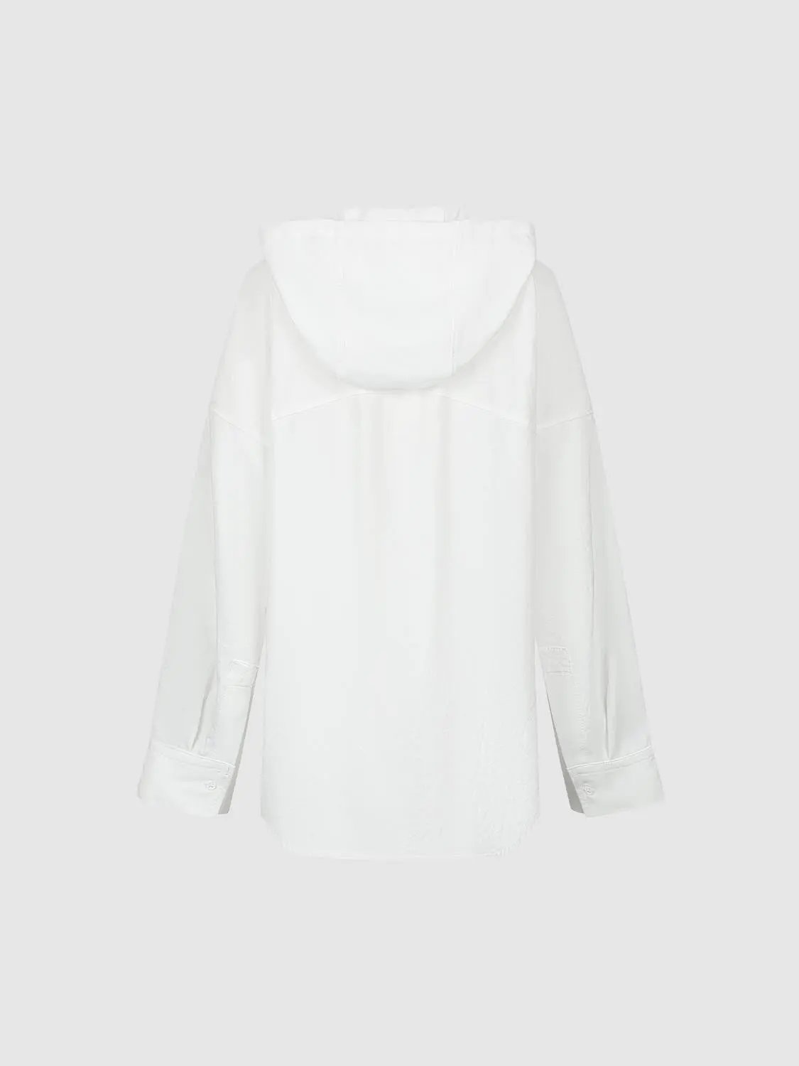 Long Sleeve Hooded Button Front Relaxed Jacket