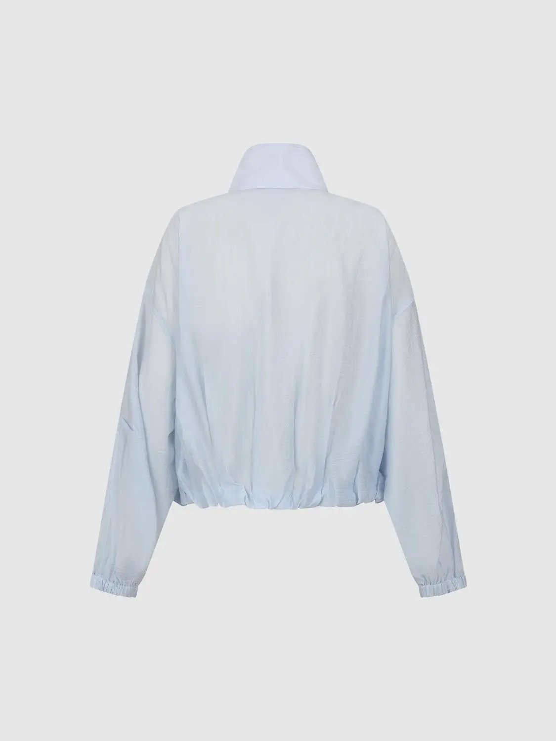 High Neck Lyocell Long Sleeve Blouse