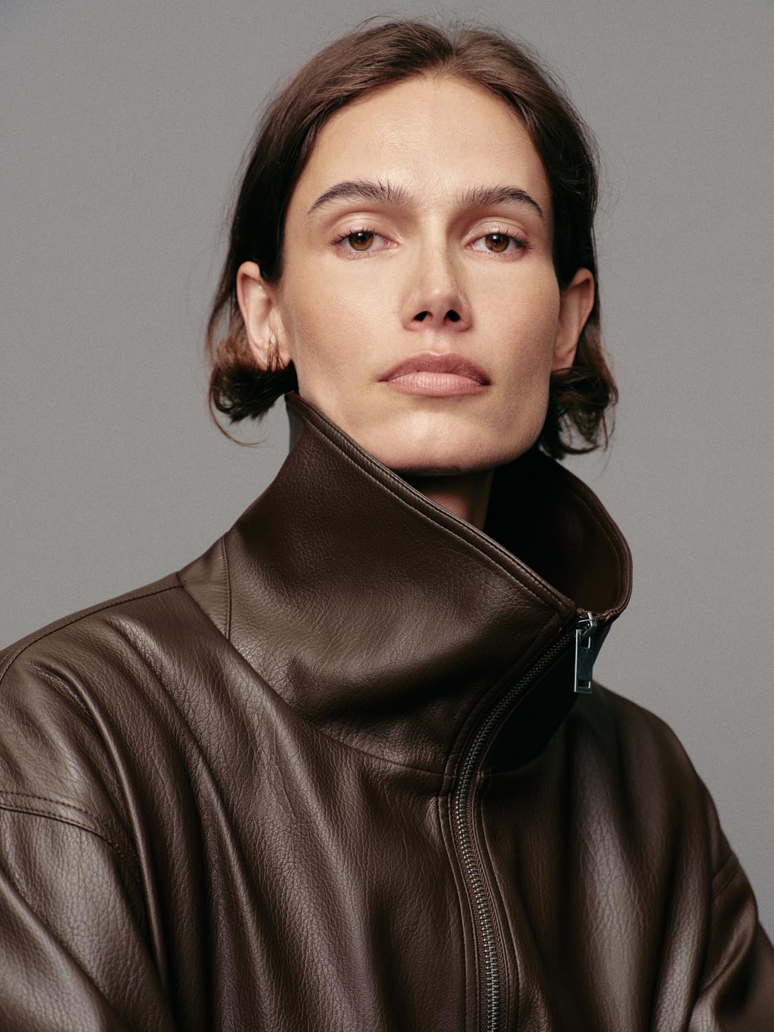 Zip Front Stand Collar Long Sleeve Bomber Jacket