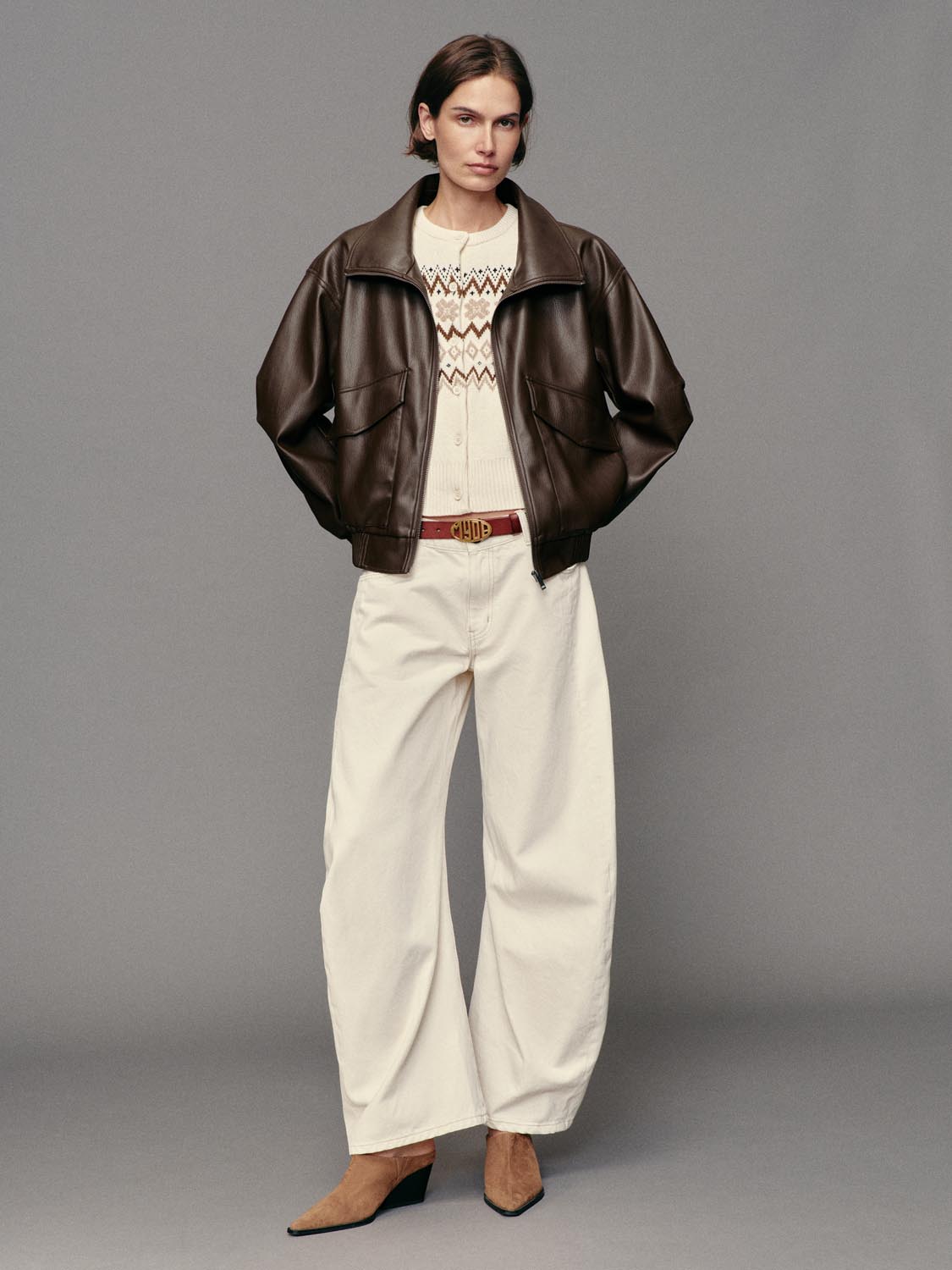 Zip Front Stand Collar Long Sleeve Bomber Jacket
