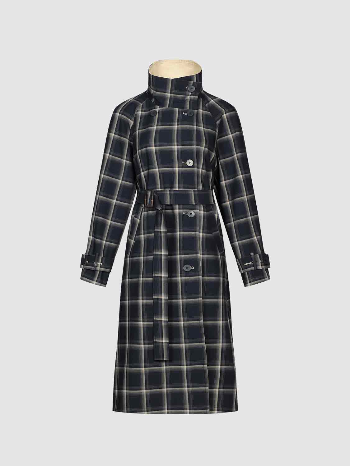 Long Sleeve Stand Collar Trench Coat