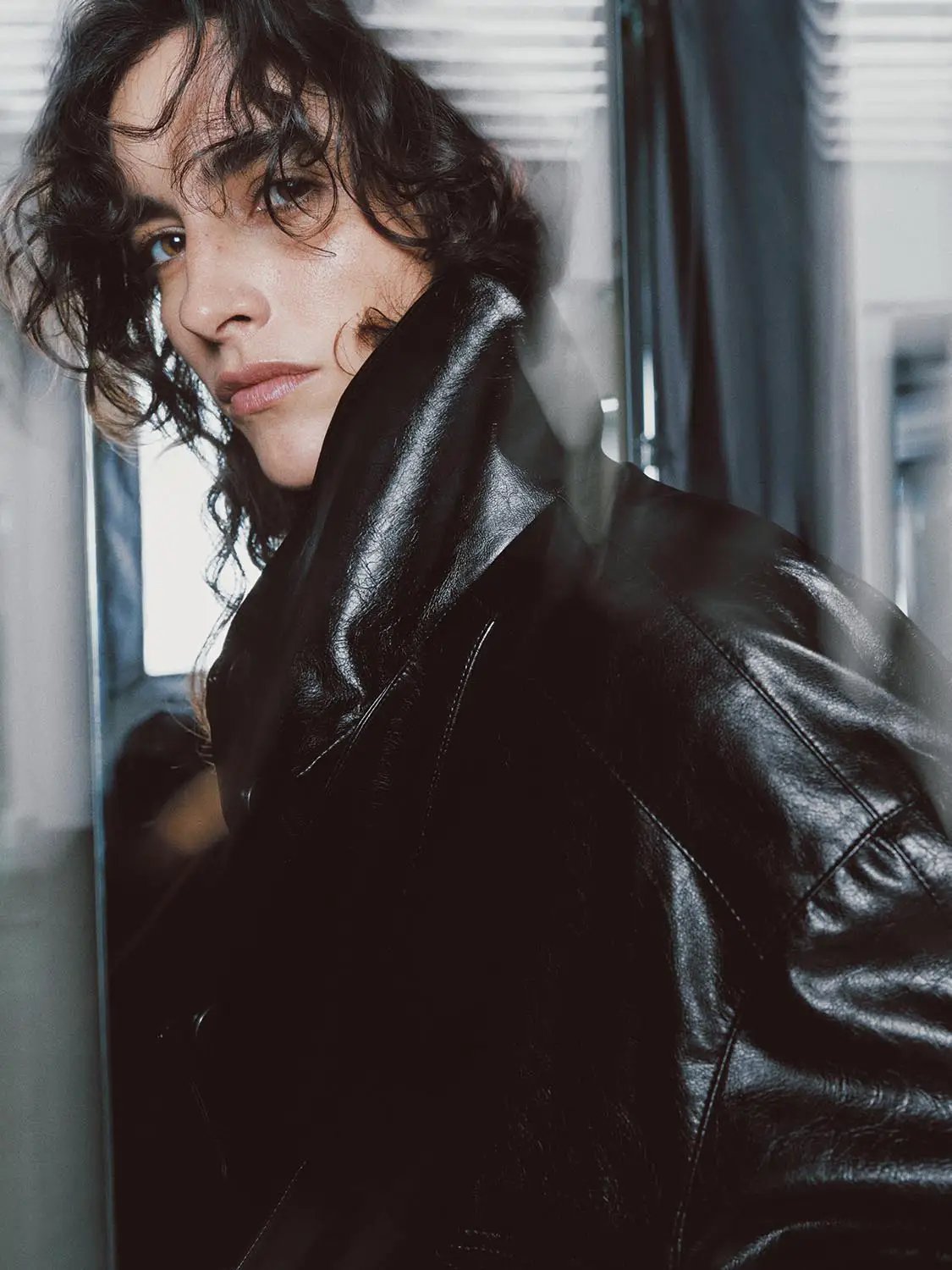 Wide Collar Zipper Front Oversized Long Sleeve Jacket
