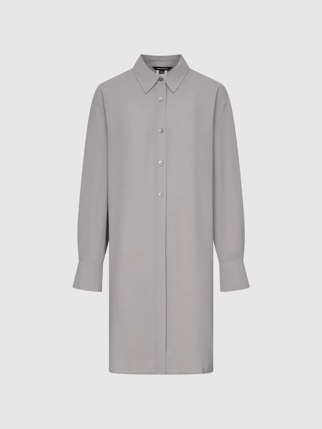 Point Collar Loose Straight Thin Stretch Long Sleeve Shirt
