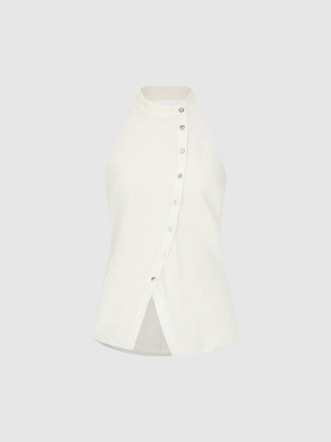 Asymmetric Diagonal Button Placket Cardigan