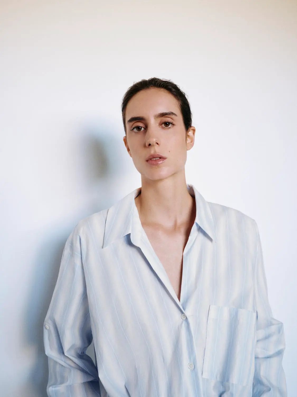 Oversized Twisted Striped Long Sleeve Cotton Shirt