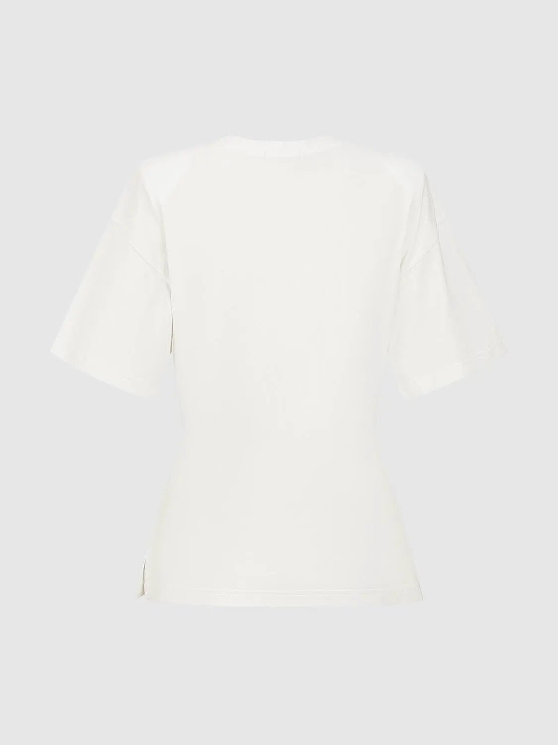 Side Slit Crew Neck Short Sleeve Cotton T-Shirt