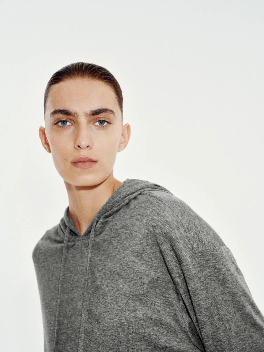 Textured Drawstring Elastic Hem Long Sleeve Hoodie