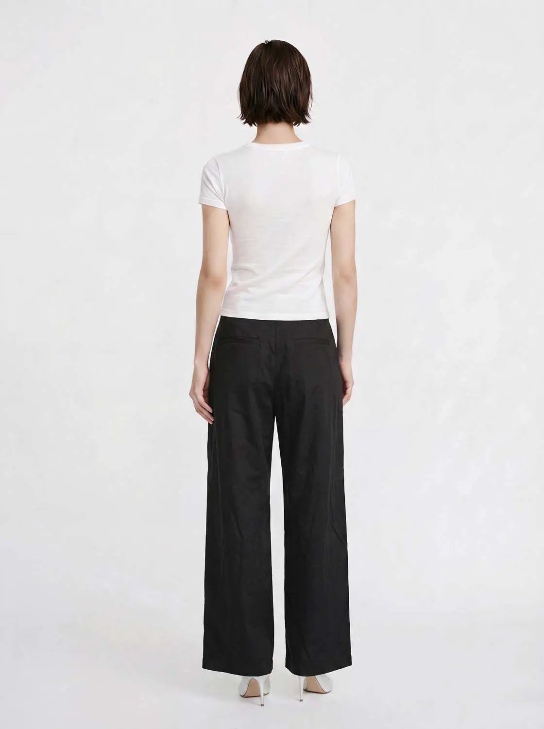 Front Pleat High-waisted Wide-leg Pants