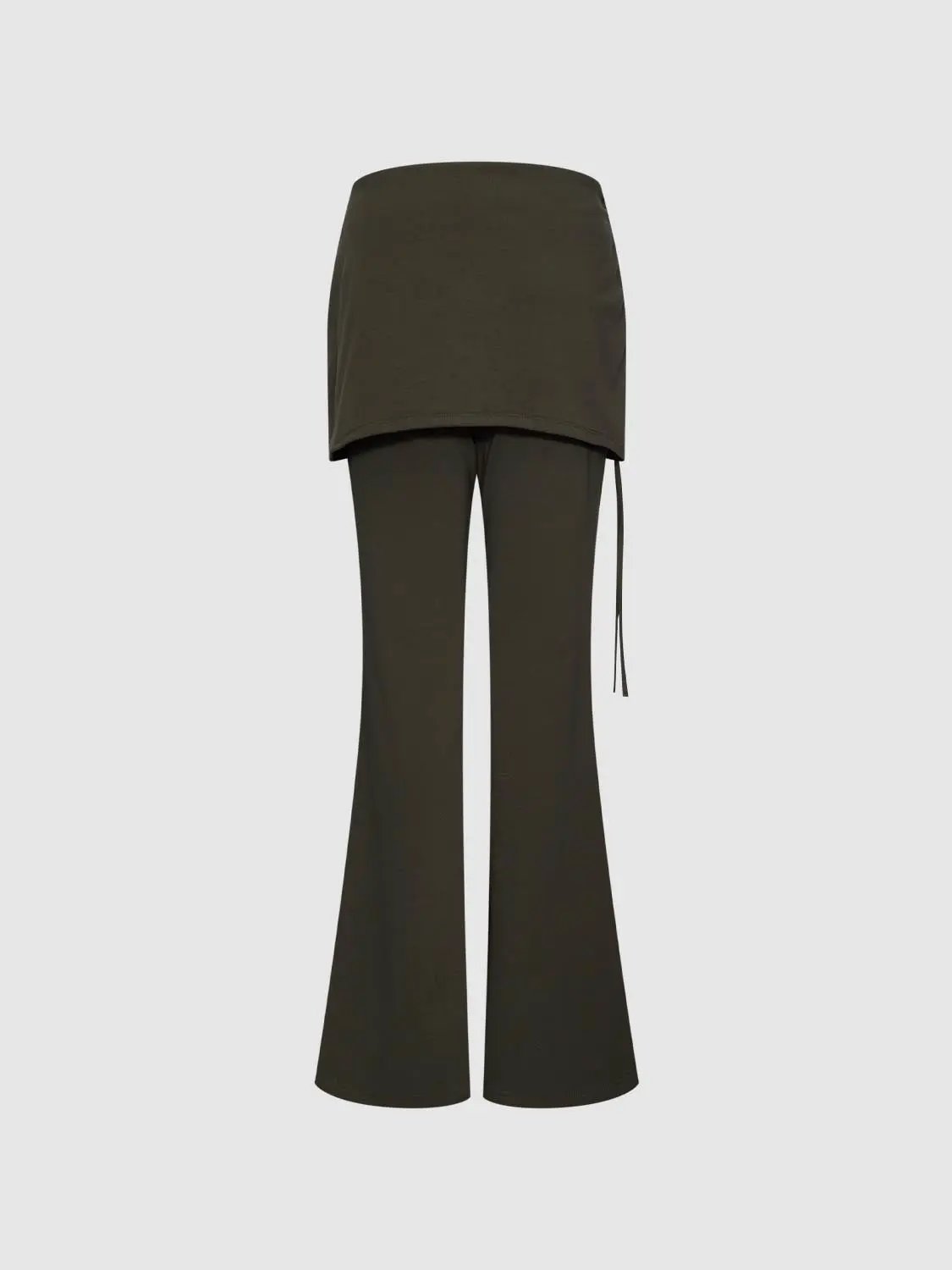 Layered Overlay Cotton Blend Flare Pants