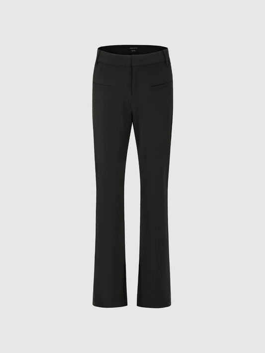 Tailored Mid-rise Flared Leg Side Slit Pants